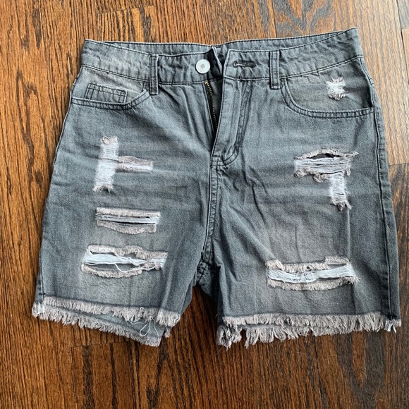 Lightweight Distressed Demin Shorts - Picture 1 of 9